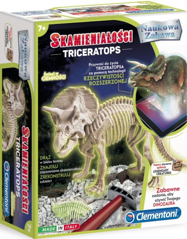 SKAMIENIAŁOŚCI TRICERATOPS NAUKOWA ZABAWA #G2