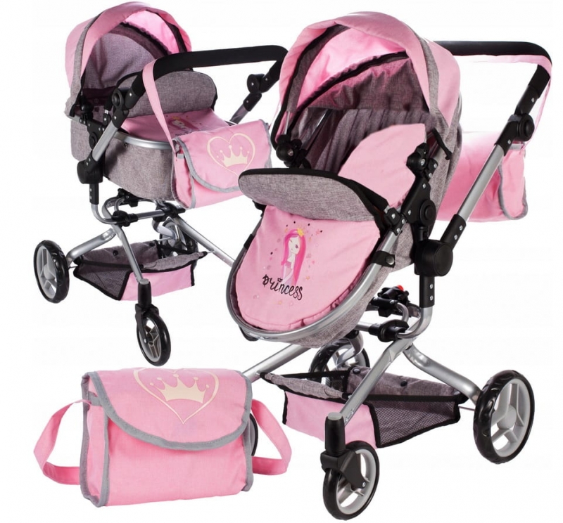 Wózek spacerowy głęboki Spacerówka Gondola 2w1 Różowy #G2