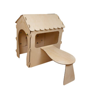 Domek ogrodowy drewniany stolik tablica kredowa 86 x 137 x 105 cm
