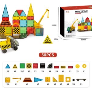 Klocki magnetyczne konstrukcyjne 3D budowa 50 elementów