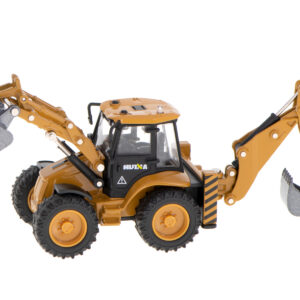 Koparka ładowarka metalowa z ruchomymi łyżkami Die-Cast H-toys 1704 1:50