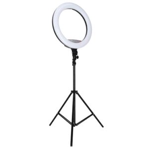 Lampa pierścieniowa LED RGB ring do selfie filmów ze statywem i pilotem 45cm