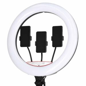 Lampa pierścieniowa LED RGB ring do selfie filmów ze statywem i pilotem 45cm
