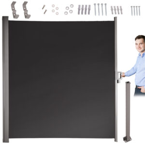 Markiza boczna tarasowa LUARO parawan zwijany 160 x 300 cm ciemnoszary