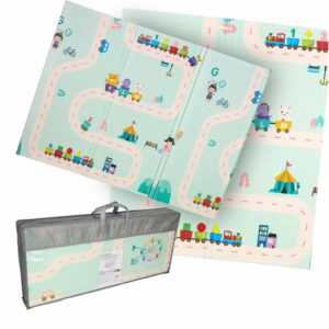 Mata edukacyjna piankowa dwustronna składana pandy ulica 180 x 200cm