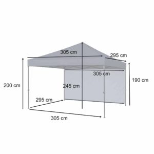 Pawilon ogrodowy LUARO namiot imprezowy handlowy ekspresowy altana 3x3 m 3 ścianki