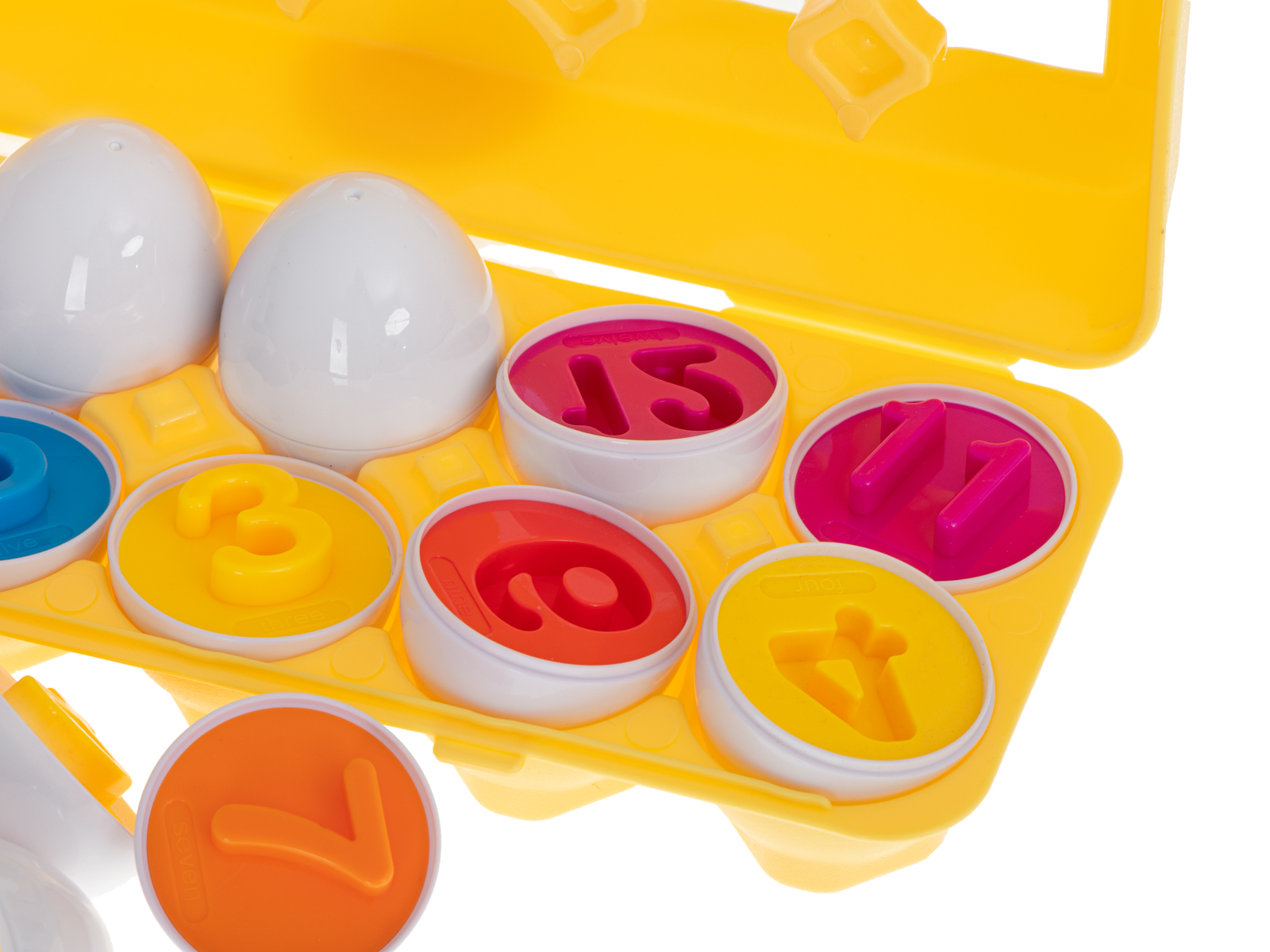 Układanka edukacyjna sorter dopasuj kształty cyferki jajka 12 sztuk - obrazek 6