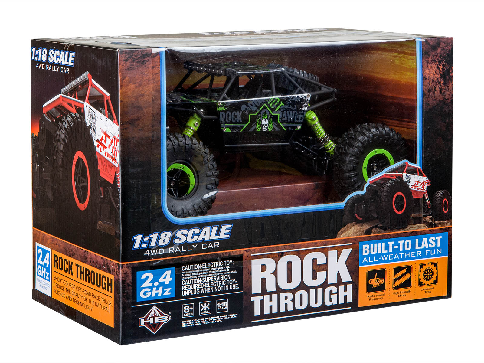 Samochód zdalnie sterowany na pilota RC Rock Crawler HB 2,4GHz 1:18 zielony - obrazek 3