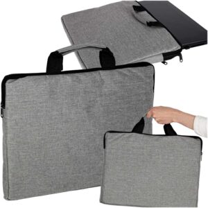 Torba na laptopa 15,6 cali na ramię teczka biznesowa damska męska szara