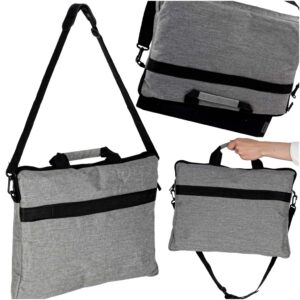 Torba na laptopa 15,6 cali na ramię z paskiem teczka biznesowa damska męska szara