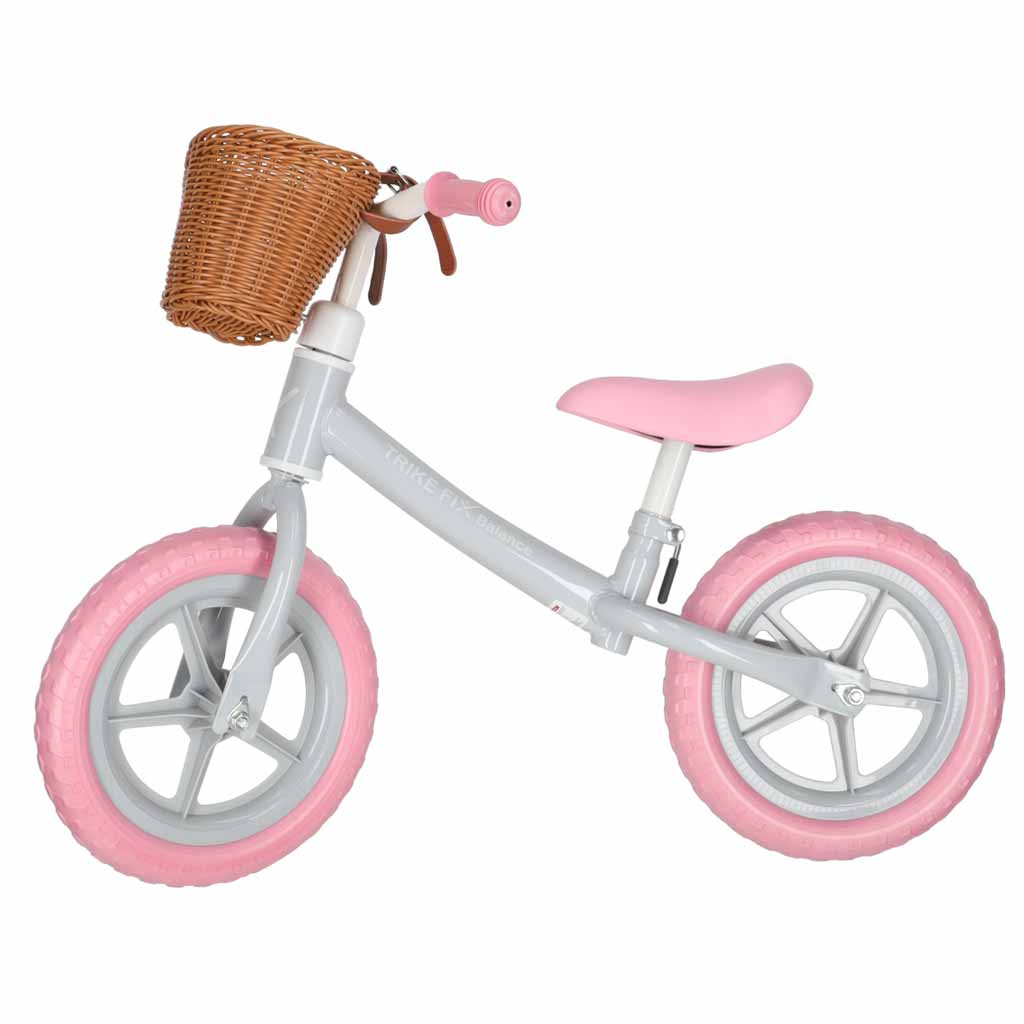 Rowerek biegowy Trike Fix Balance z koszykiem różowy - obrazek 4