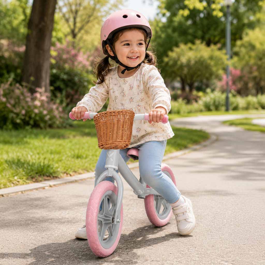 Rowerek biegowy Trike Fix Balance z koszykiem różowy - obrazek 11