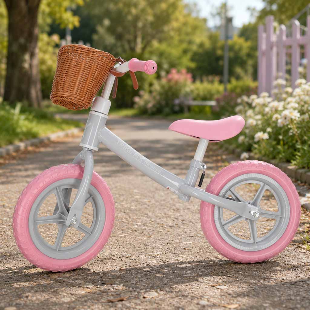 Rowerek biegowy Trike Fix Balance z koszykiem różowy - obrazek 12