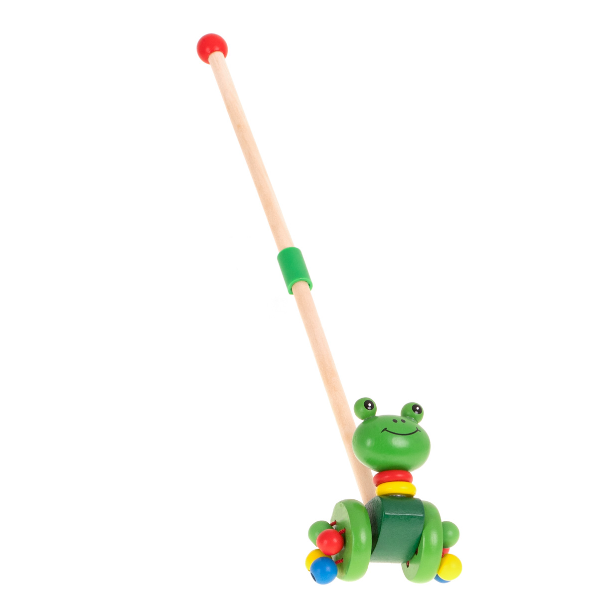 Pchacz na kiju żabka spacerowa drewniana - obrazek 3