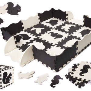 Mata edukacyjna piankowa puzzle 114 x 114 x 1 cm czarna 25 elementów
