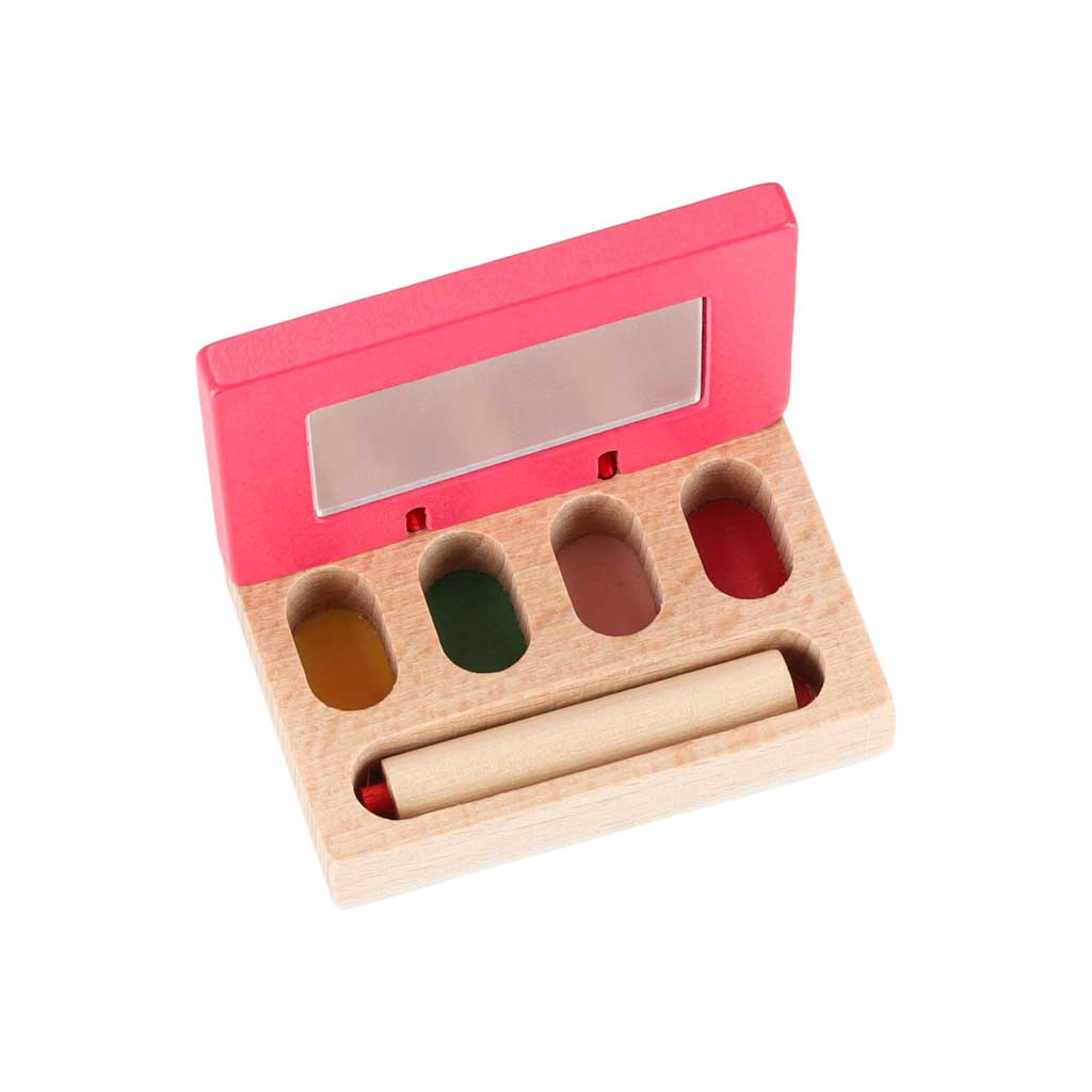 Zestaw kosmetyczny drewniany dla dziewczynki make up beauty kosmetyczka akcesoria - obrazek 10