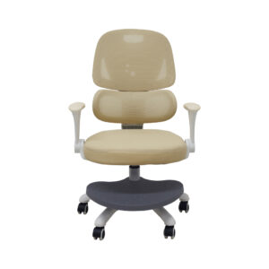 Krzesło do biurka dla dziecka fotel ergonomiczny obrotowy regulowany beżowy