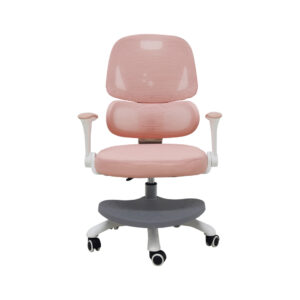 Krzesło do biurka dla dziecka fotel ergonomiczny obrotowy regulowany różowy