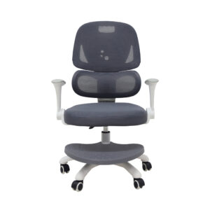 Krzesło do biurka dla dziecka fotel ergonomiczny obrotowy regulowany szary