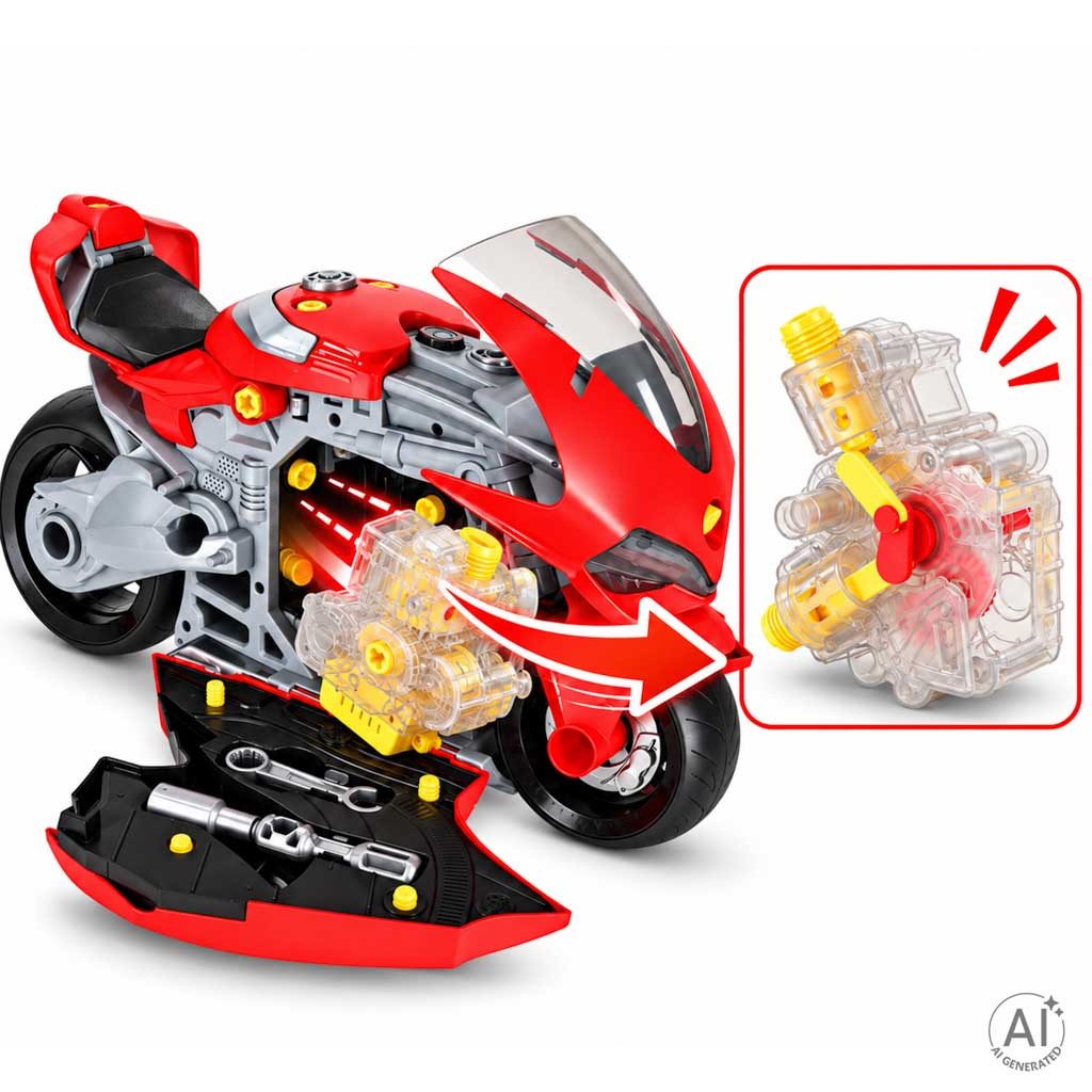Motor motocykl interaktywny zestaw mechanika silnik do skręcania rozkręcania - obrazek 8