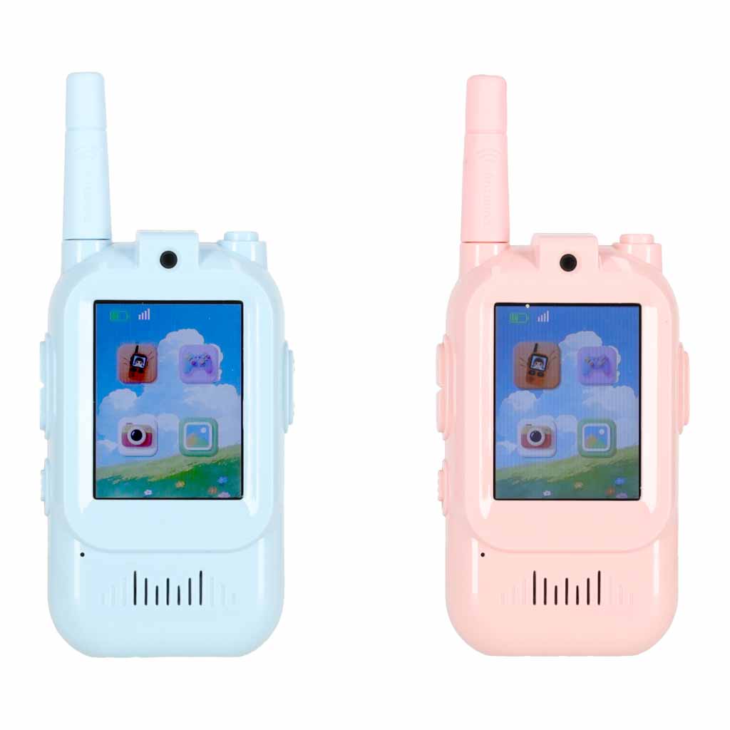 Walkie talkie krótkofalówki dla dzieci kamera funkcja wideo niebieski-różowy - obrazek 3