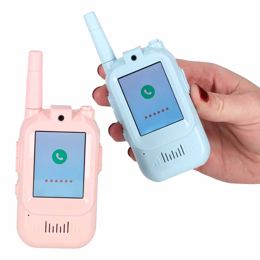 Walkie talkie krótkofalówki dla dzieci kamera funkcja wideo niebieski-różowy - obrazek 11